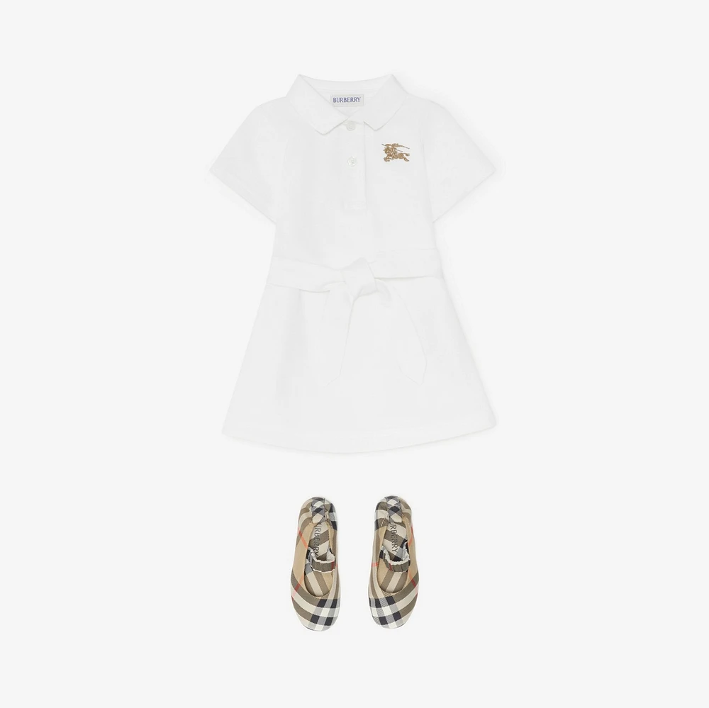 Cotton Polo Shirt Dress in White | Burberry® Official