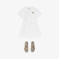 Cotton Polo Shirt Dress in White | Burberry® Official