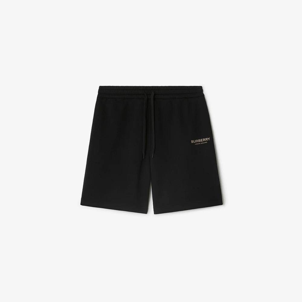 Logo Cotton Shorts in Black - Men | Burberry® Official