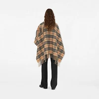 Check Wool Cashmere Cape in Sand | Burberry® Official