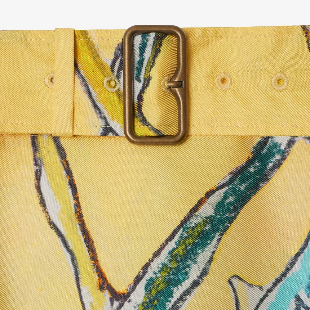 Highgrove Cascading Flowers Silk Skirt in Buttermilk - Women | Burberry® Official