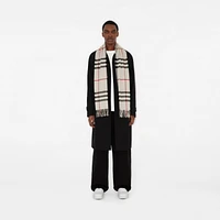 Check Cashmere Scarf in Stone Beige | Burberry® Official