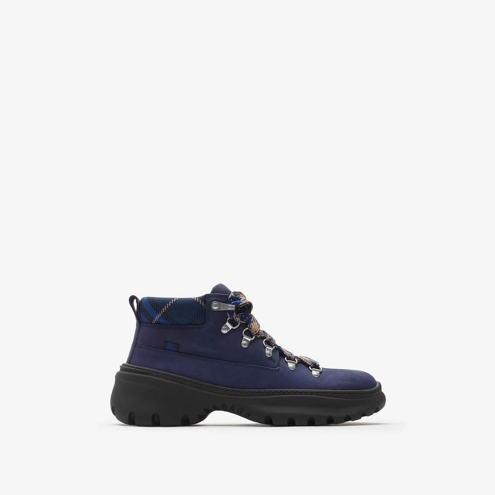Nubuck Scoot Hike Boots in River - Men | Burberry® Official