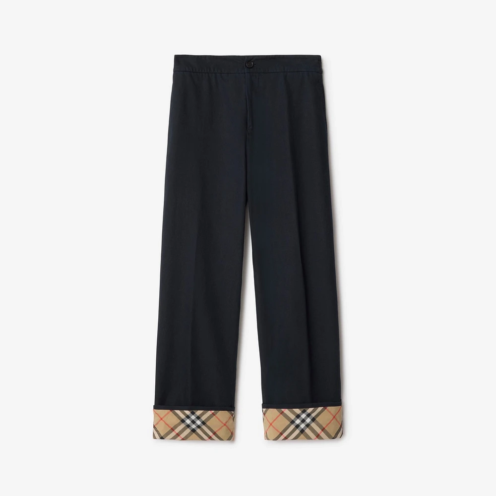 Gabardine Trousers in Navy - Men | Burberry® Official