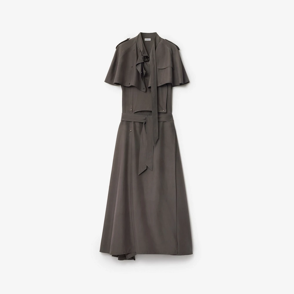 Silk Trench Dress in Cellar - Women | Burberry® Official