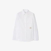 Slim Fit Cotton Poplin Shirt in White - Women | Burberry® Official