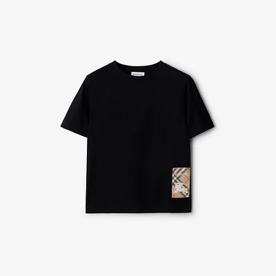 Check Label Cotton T-shirt in | Burberry® Official