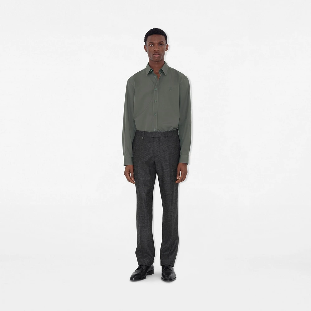 Check Wool Cashmere Tailored Trousers in Loden/highland green - Men | Burberry® Official