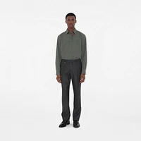 Check Wool Cashmere Tailored Trousers in Loden/highland green - Men | Burberry® Official