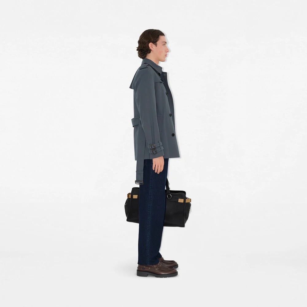 Short Gabardine Trench Coat in Magnet - Men | Burberry® Official