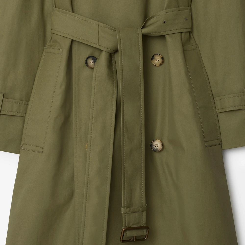 Long Highgrove Castleford Trench Coat in Wreath - Women, Cotton | Burberry® Official
