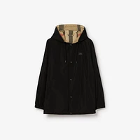 Reversible Check Hooded Jacket in Black - Men | Burberry® Official