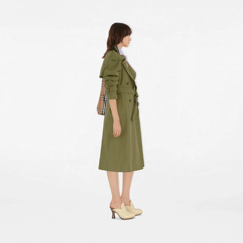 Long Highgrove Castleford Trench Coat in Wreath - Women, Cotton | Burberry® Official