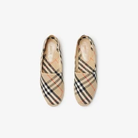 Check Mews Espadrilles​ in Sand - Women, Linen | Burberry® Official