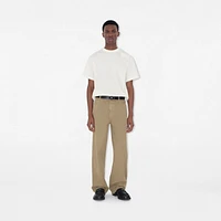 Reversible Check Oval Knight Stamp Belt​ in Sand/black - Men, Leather | Burberry® Official