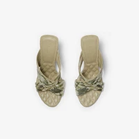 Check Mesh Cabana Maille Mules in Skylark - Women | Burberry® Official