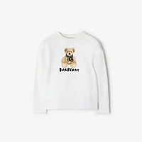 Thomas Bear Cotton Sweatshirt in White | Burberry® Official