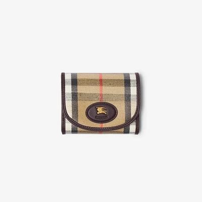 Highlands Compact Wallet in Sand - Women, Cotton, Linen | Burberry® Official