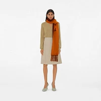 Reversible Logo Alpaca Wool Blend Scarf in Ginger | Burberry® Official
