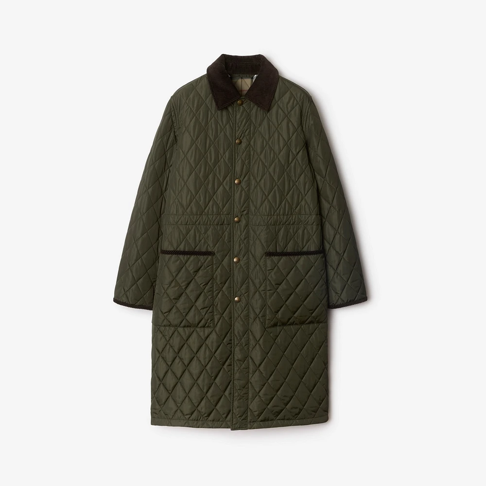 Mid-length Quilted Nylon Car Coat in Shale - Women | Burberry® Official
