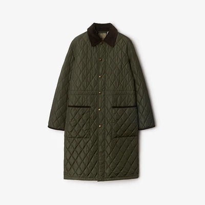 Mid-length Quilted Nylon Car Coat in Shale - Women | Burberry® Official