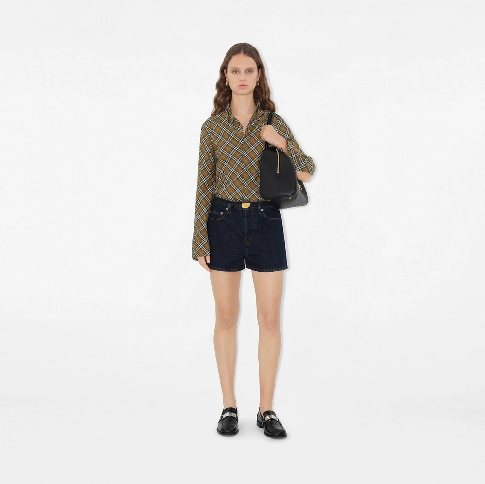 Denim Shorts in Indigo - Women, Cotton | Burberry® Official