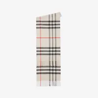 Check Cashmere Scarf in Stone Beige | Burberry® Official