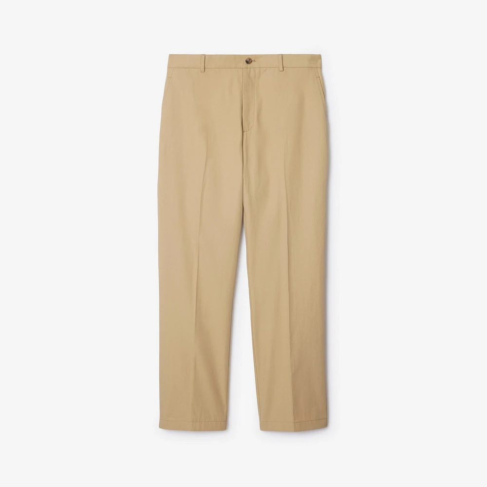 Cotton Trousers in Flax - Men | Burberry® Official