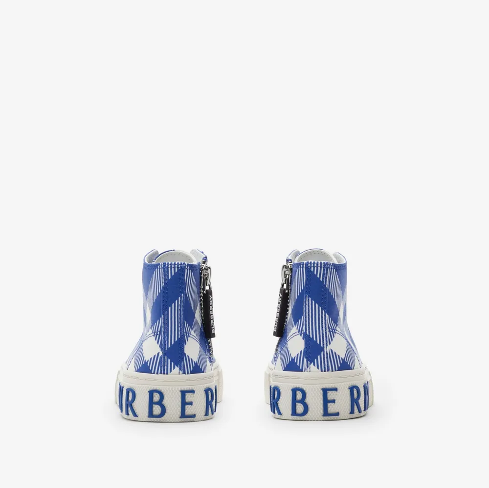 Check Cotton High-top Sneakers in Knight - Children | Burberry® Official