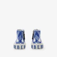 Check Cotton High-top Sneakers in Knight - Children | Burberry® Official