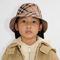 Check Bucket Hat in Sand - Children | Burberry® Official