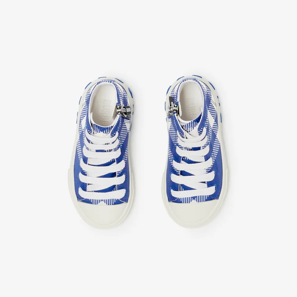 Check Cotton High-top Sneakers in Knight - Children | Burberry® Official