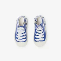 Check Cotton High-top Sneakers in Knight - Children | Burberry® Official