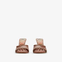 Leather Cabana Mules in Chestnut - Women | Burberry® Official