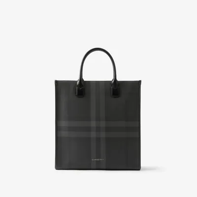 Slim Vertical Denny Tote in Charcoal - Men | Burberry® Official