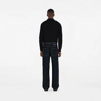 Check Label Wool Sweater in Black - Men | Burberry® Official