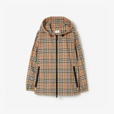 Check Jacket in Archive beige - Women, Nylon | Burberry® Official