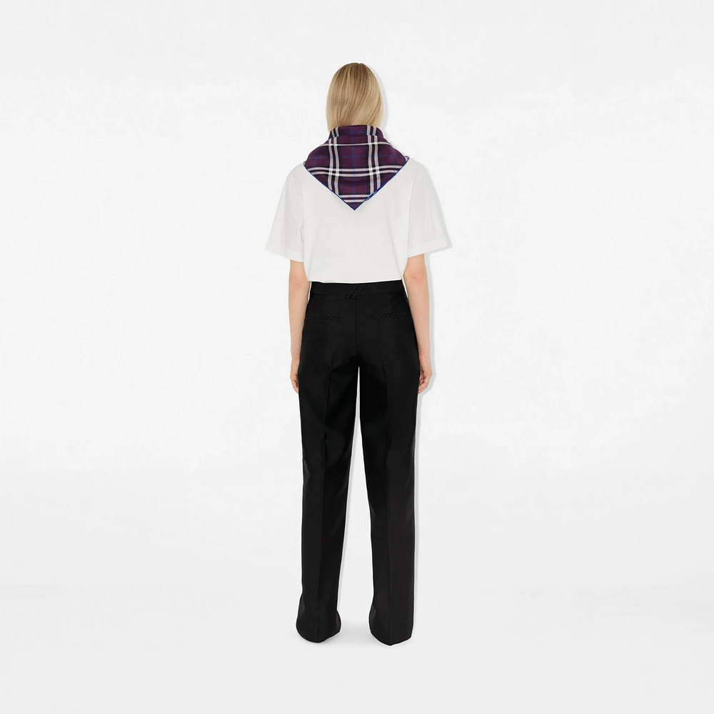 Check Silk Scarf in Pansy | Burberry® Official