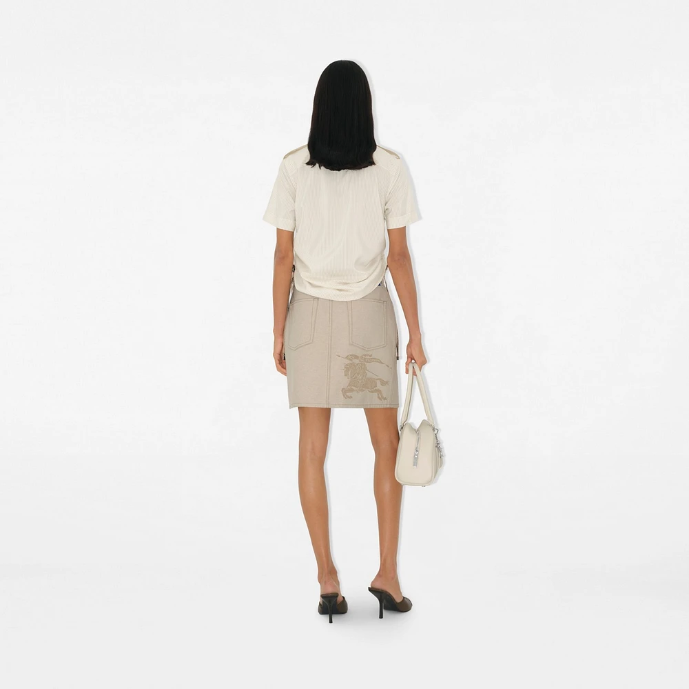 EKD Denim Mini Skirt in Rubble - Women, Cotton | Burberry® Official