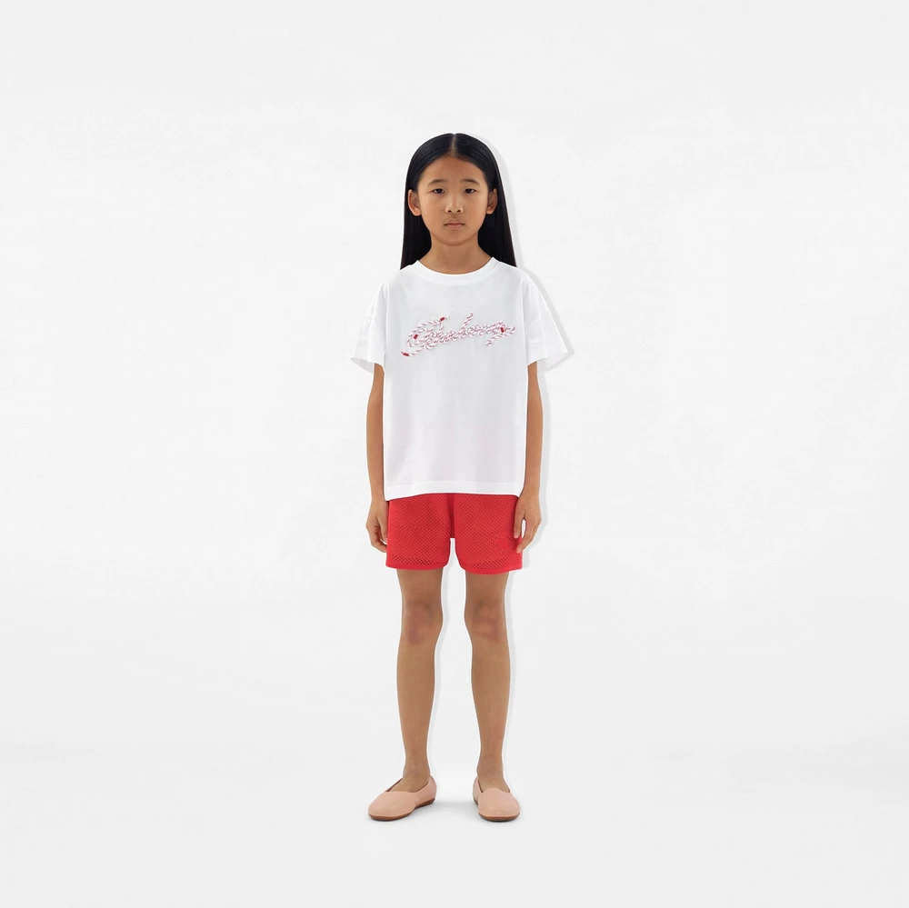Laces Logo Cotton T-shirt in White | Burberry® Official