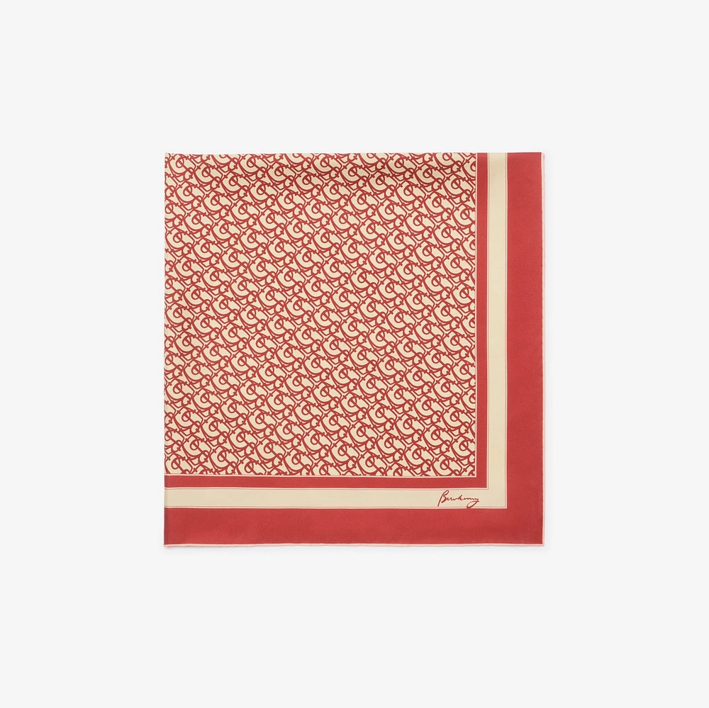 B Charm Silk Scarf in Geranium | Burberry® Official