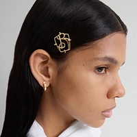 B Charm Hair Clips in Gold | Burberry® Official