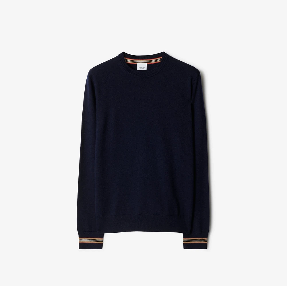 Wool Sweater in Navy - Men | Burberry® Official