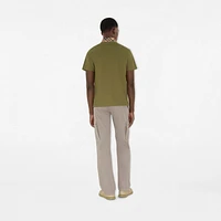 Check Collar Cotton Polo Shirt in Estate green - Men | Burberry® Official