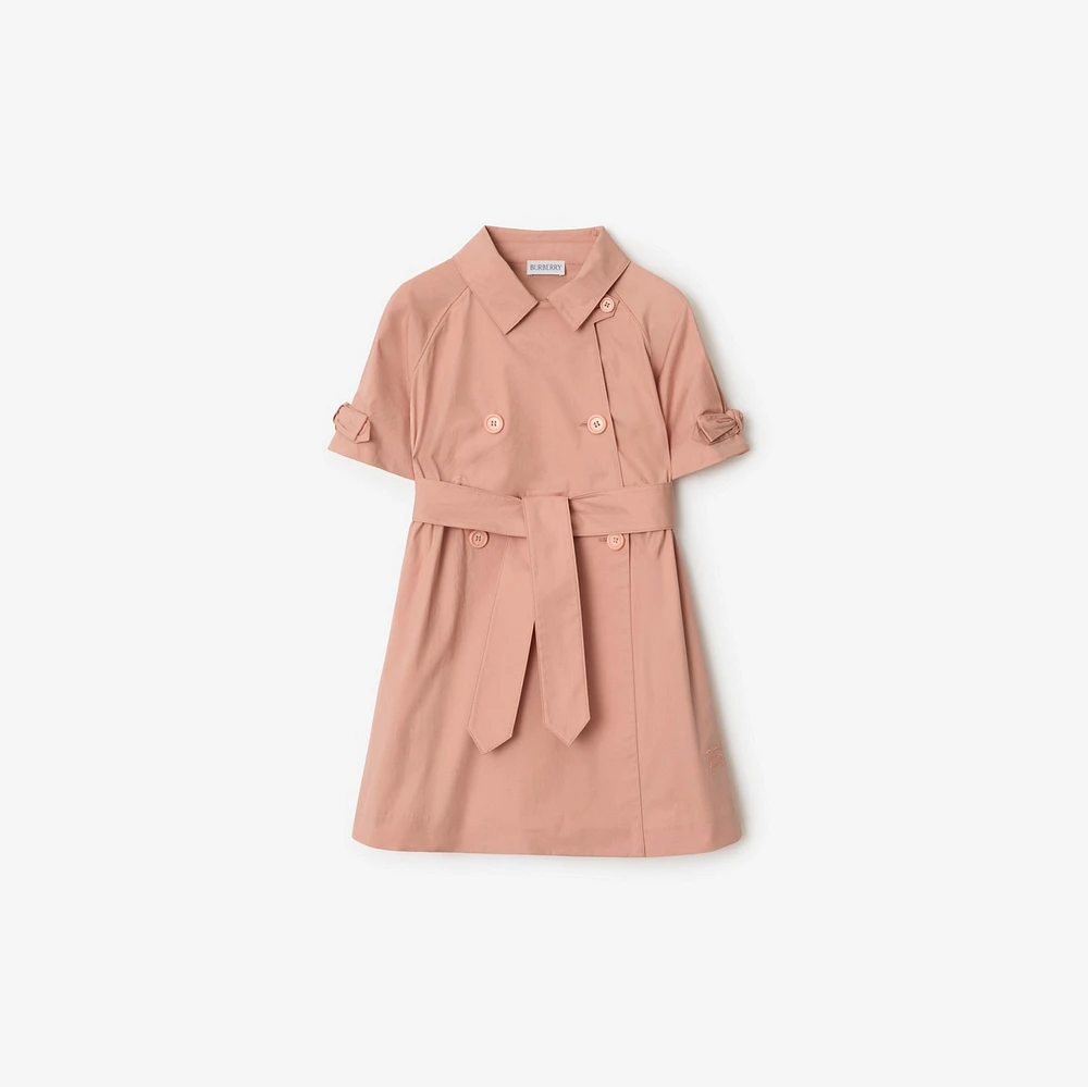 Stretch Cotton Trench Dress in Slipper | Burberry® Official