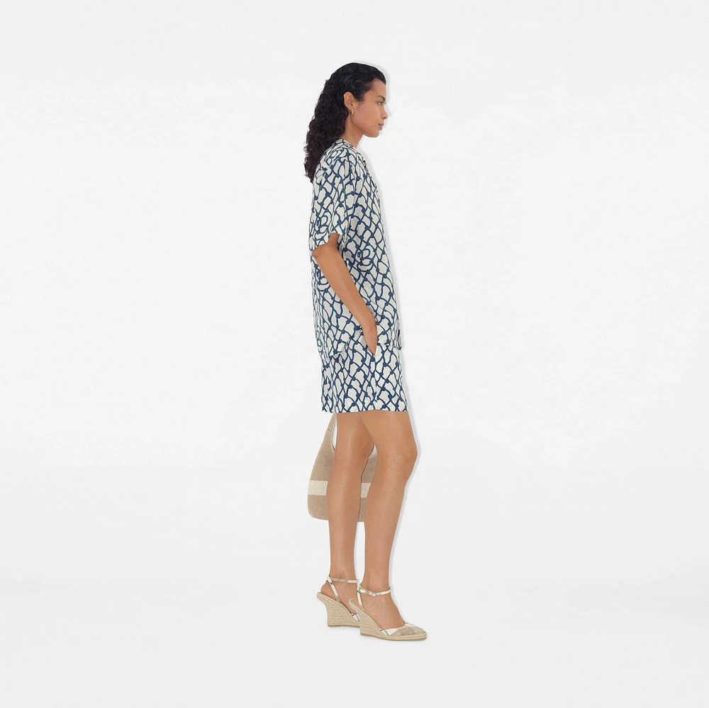 Regular Fit Knot Silk Shirt in Pool - Women | Burberry® Official