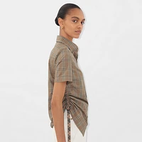 Slim Fit Check Cotton Shirt in Nut - Women | Burberry® Official