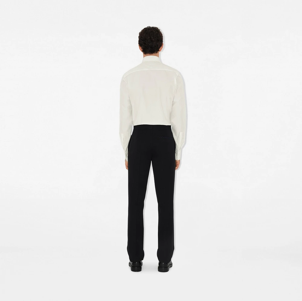 Slim Fit Cotton Silk Tuxedo Shirt in Natural white - Men | Burberry® Official