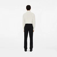 Slim Fit Cotton Silk Tuxedo Shirt in Natural white - Men | Burberry® Official