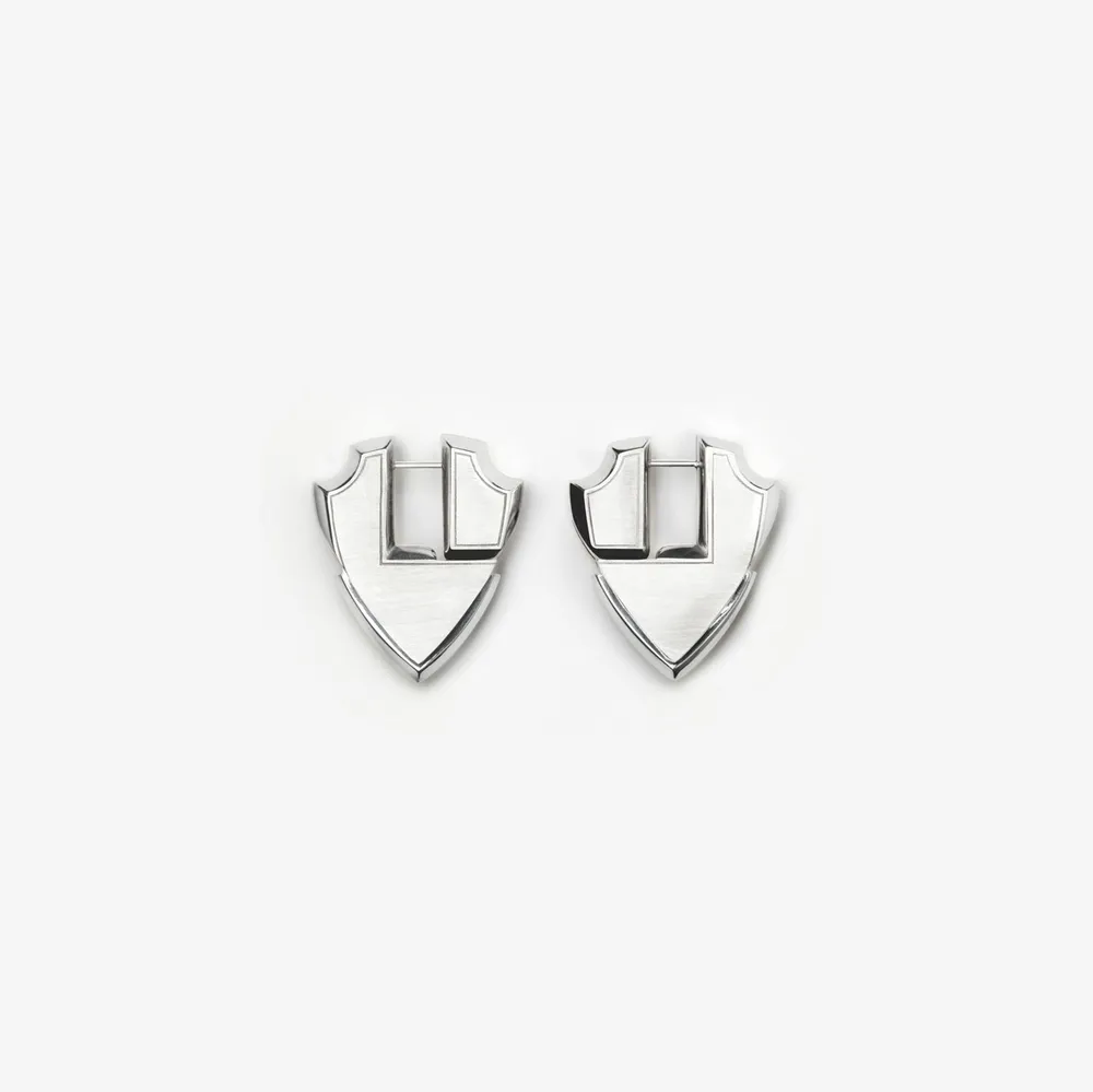 Shield Earrings in Silver